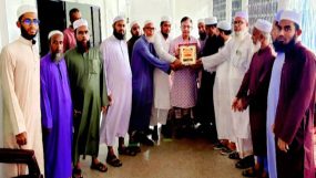 খন্দকার আব্দুল মুক্তাদির’র সাথে ইমাম মুয়াজ্জিন কল্যাণ পরিষদ সিলেট মহানগরের মতবিনিময়