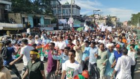 ইলিয়াস আলীর সন্ধান দাবিতে ওসমানীনগরে হাজারও মানুষের বিক্ষোভ