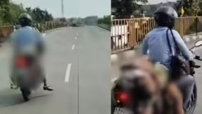 সাহায্য না পেয়ে নিজের বাইকে করে নিয়ে গেল স্ত্রীর মরদেহ