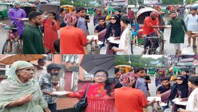 নিরন্ন মানুষের মাঝে খাবার বিতরণ করেছেন সিলেট রক্তের অনুসন্ধানে আমরা সংগঠন