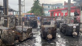 নবীগঞ্জে সিএনজি স্টেশনে আগুনে ১২টি বাহন পুড়ে ছাই, আহত ৫