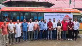 জুলাই শহীদদের স্মরণে শান্তিগঞ্জ সমিতি সিলেটের উদ্যোগে রক্তদান কর্মসূচি পালন