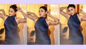 নেভি ব্লুতে মুগ্ধতা ছড়াচ্ছেন জয়া