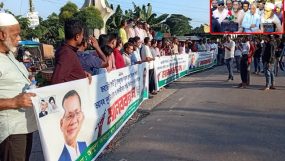 সিলেট-ফেঞ্চুগঞ্জ সড়ক দ্রুত সংস্কার করা না হলে সড়ক ভবন ঘেরাও করা হবে মানববন্ধনে-খান জামাল