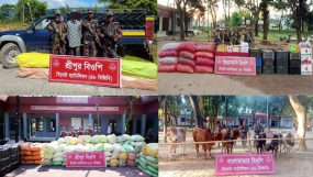 সিলেট সীমান্তে দেড় কোটি টাকার ভারতীয় চালান আটক