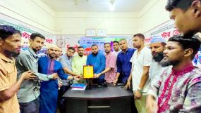 সিলেট ইয়াং স্টার কেন্দ্রীয় কমিটির অর্থ সম্পাদক শহীদুল ইসলাম নোমানকে সংবর্ধনা প্রদান