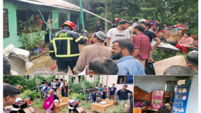 সিলেট কালীবাড়ী এলাকায়-গ্যাস সিলিন্ডার বিস্ফোরণে বাসায় আগুন