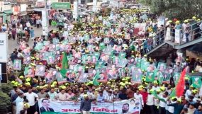 আলতাফ হোসেন সুমনের দলের প্রতি কৃতজ্ঞতা জানিয়ে ধানের শীষের পক্ষে প্রচার মিছিল