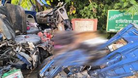 সিলেট-সুনামগঞ্জ সড়কে বাস ও পিকআপের সংঘর্ষে চালক নিহত,আহত অন্তত ৮ জন