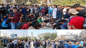 শাকসু নির্বাচন স্থগিতের প্রতিবাদে সিলেট-সুনামগঞ্জ সড়ক অবরোধ