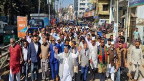 সিলেট নগরীর মেন্দিবাগে দাঁড়িপাল্লার সমর্থনে গণসংযোগে গণজোয়ার