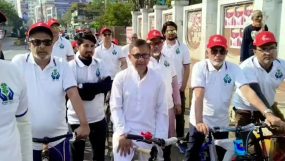 নগরীতে ধানের শীষের সমর্থনে সাইকেল র‌্যালিতে খন্দকার মুক্তাদির