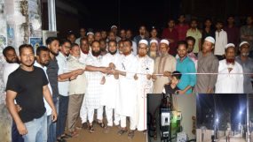 সিলেট ৩৭ নং ওয়ার্ডস্থ সোনালী আবাসকি এলাকায় এলইডি বাতি লাইট স্থাপন প্রকল্পের উদ্বোধন