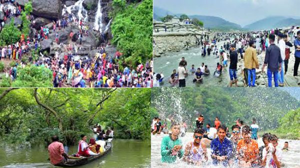 সিলেটের পর্যটন কেন্দ্র নানা বয়সী মানুষের ঢল