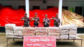 সিলেট সীমান্তে ৭২ লক্ষ লাখ টাকার পণ্য ধরলো বিজিবি
