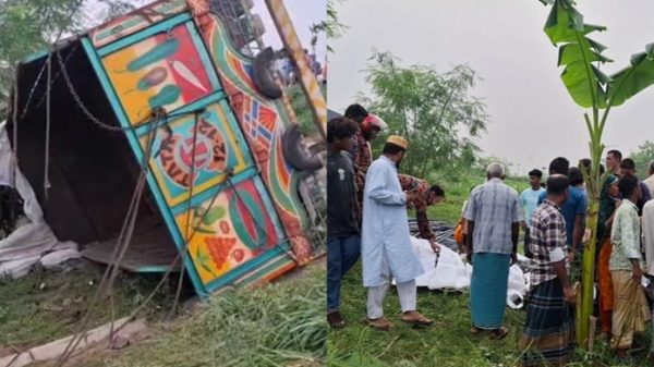 ঢাকা-টাঙ্গাইল মহাসড়কে ট্রাক উল্টে নিহত ১৫