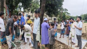 শান্তিগঞ্জের বড়মোহা গ্রামের মাদ্রাসা ও স্কুলের রাস্তা পাকাকরণ কাজের উদ্বোধন