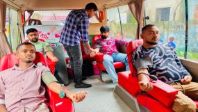 জাফলংয়ে স্বেচ্ছায় রক্তদান কর্মসূচি, রক্ত দিলেন ৮৫ জন
